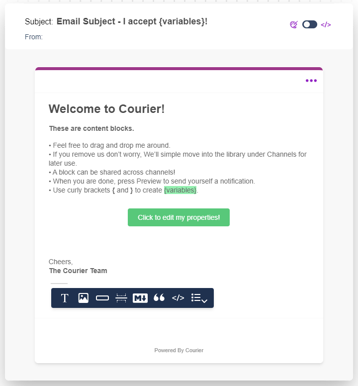 Customizing Email Template