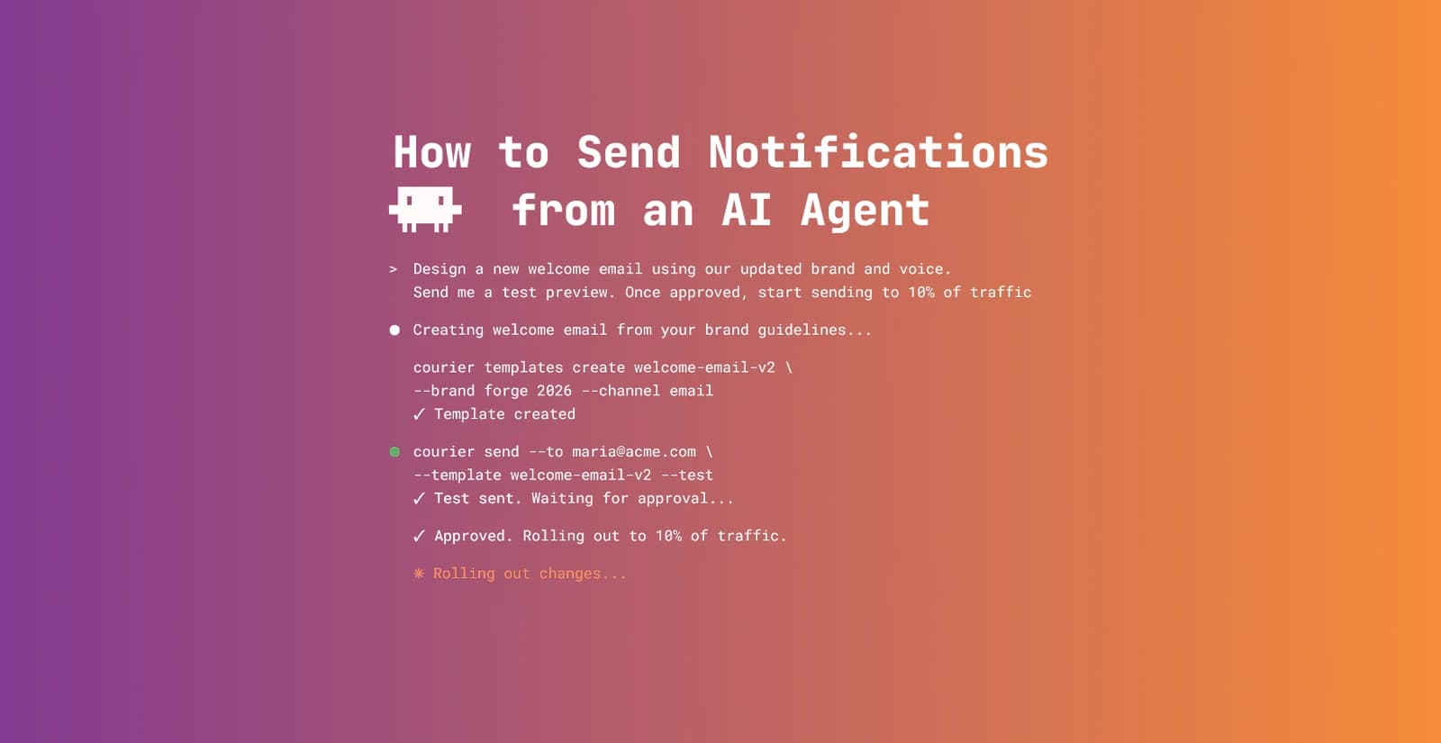 how to send notifications from an ai agent