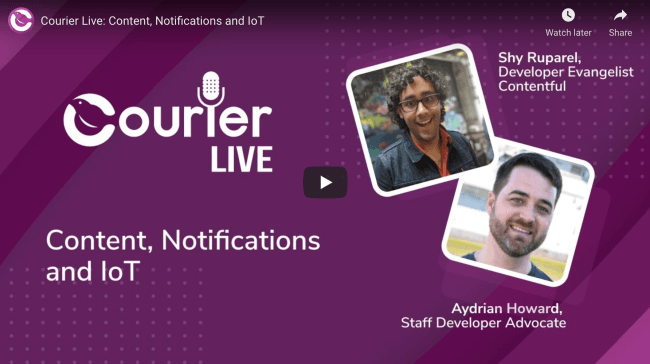 Courier Contentful Youtube Screenshot