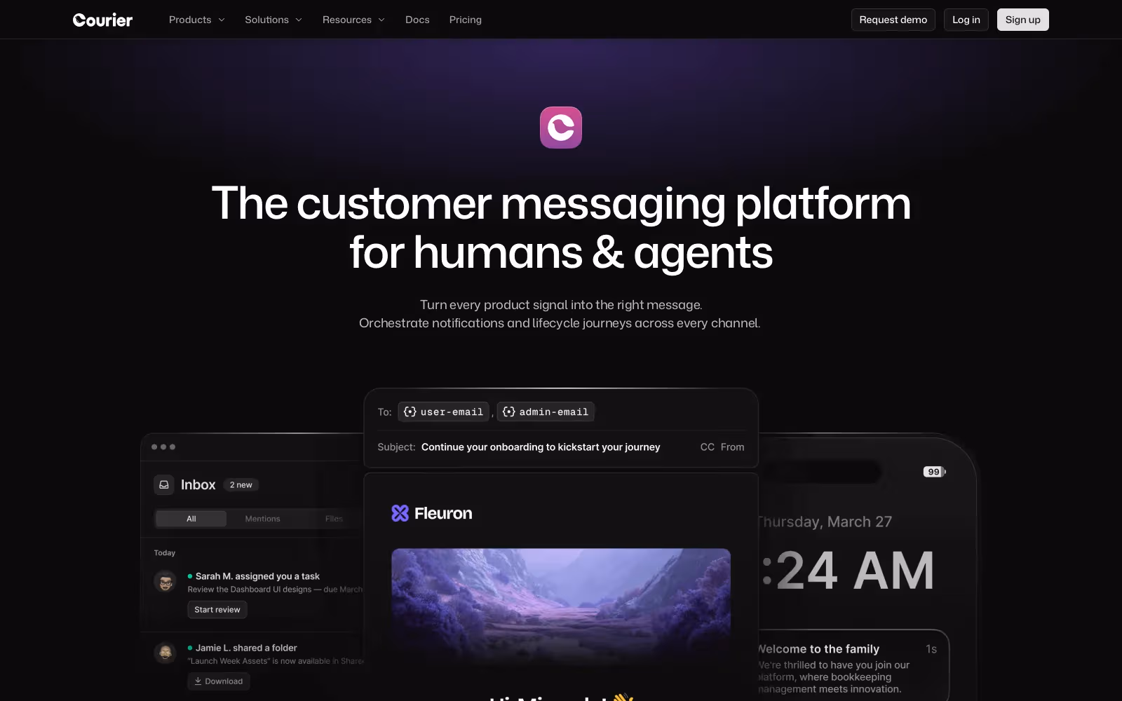 Courier homepage