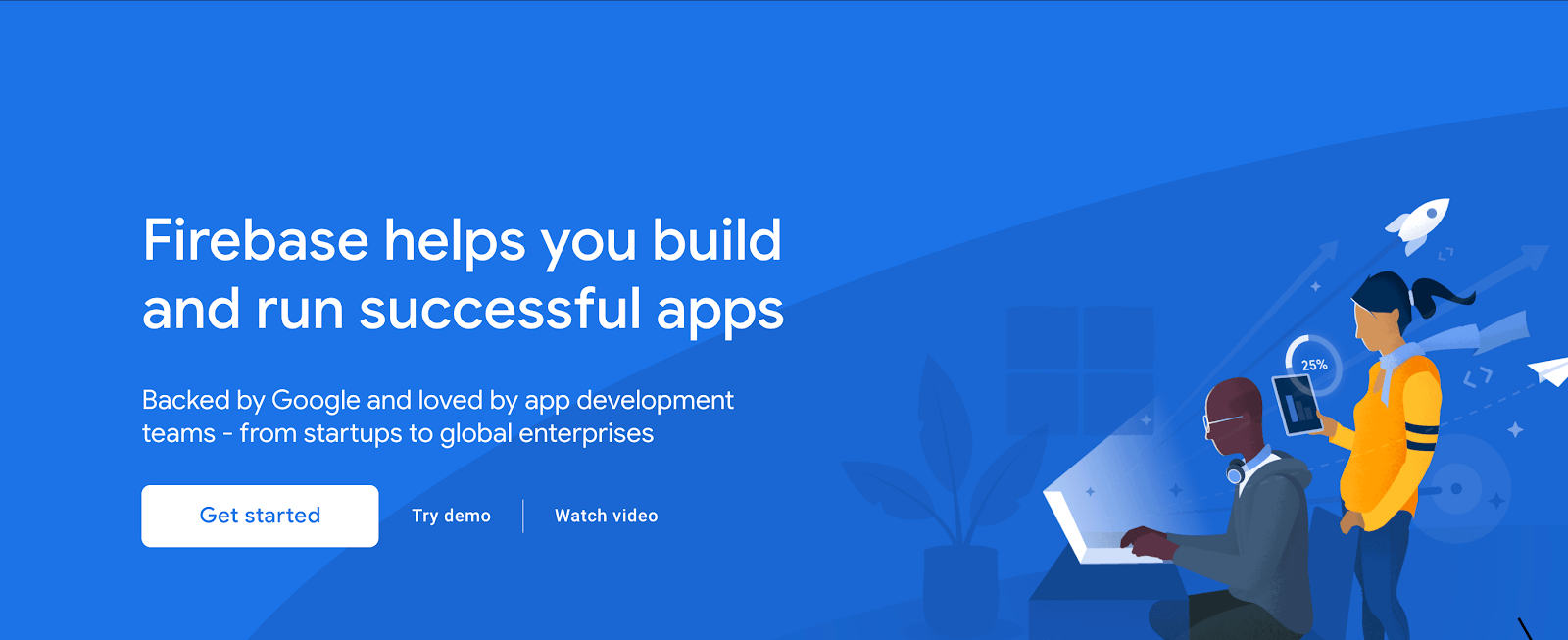 A screenshot from Firebase’s landing page.