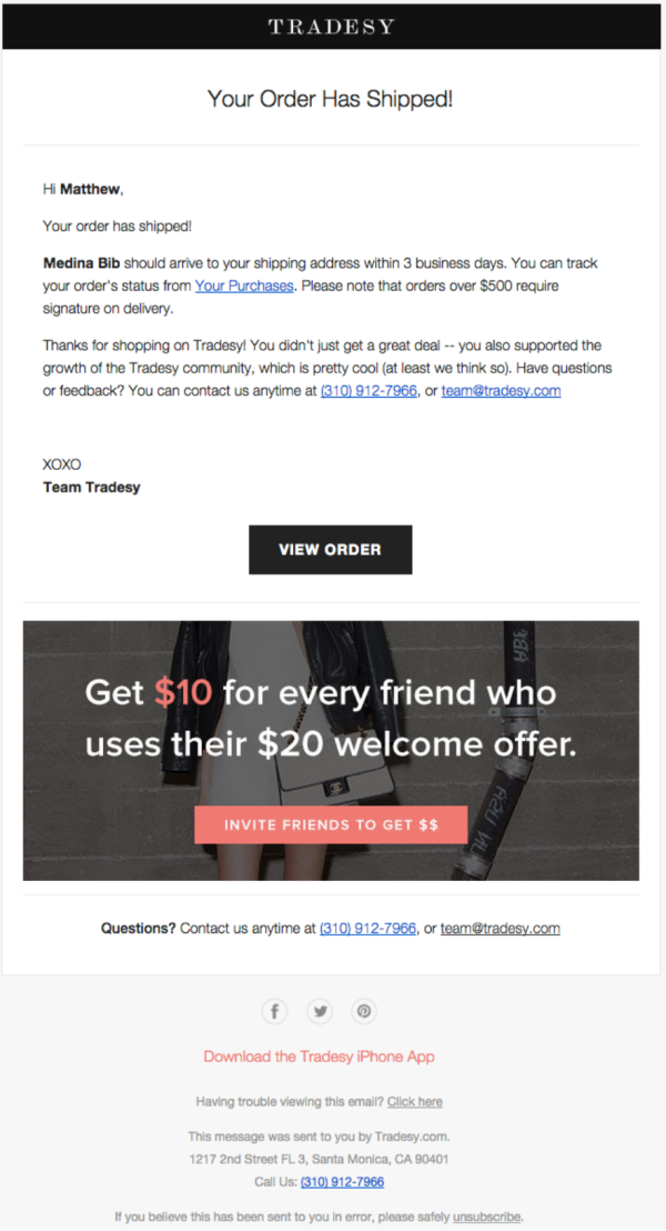 Favorite Email Templates Shipping Confirmation