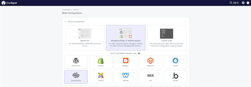 Squarespace OneSignal Integration
