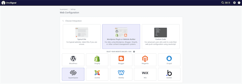 Squarespace OneSignal Integration