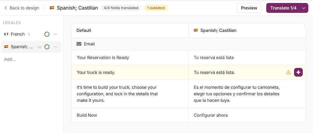 Translations Review Screen - String Out Of Date Needs Translation