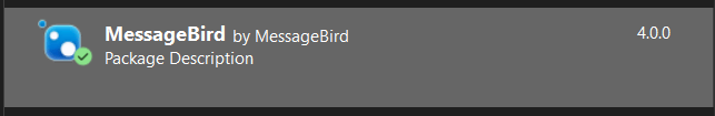 MessageBird Install C# Package