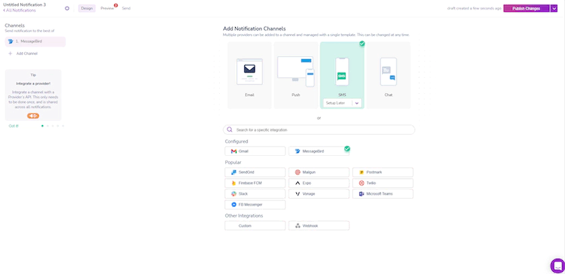 Ruby Create SMS Notification