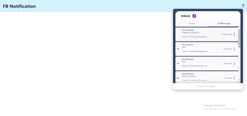 Facebook Like Notification Widget JS