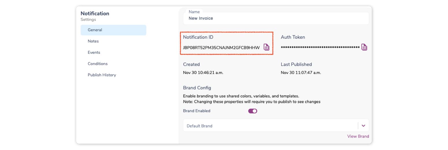 Retrieve notification ID in Courier