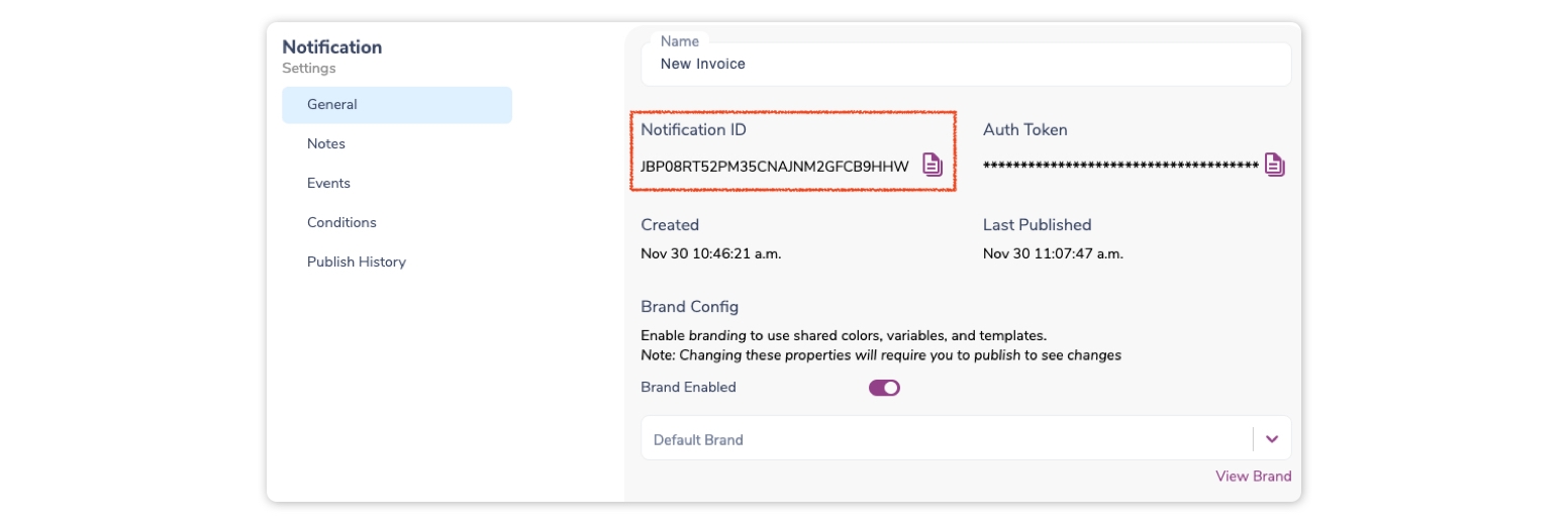 Retrieve notification ID in Courier