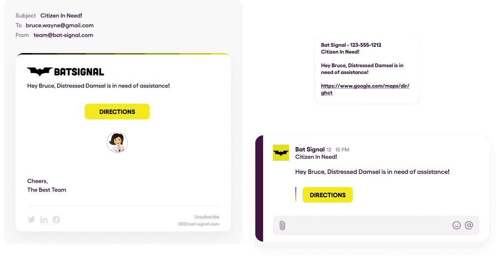 A Multichannel Notification With Image and Action using Courier Elemental
