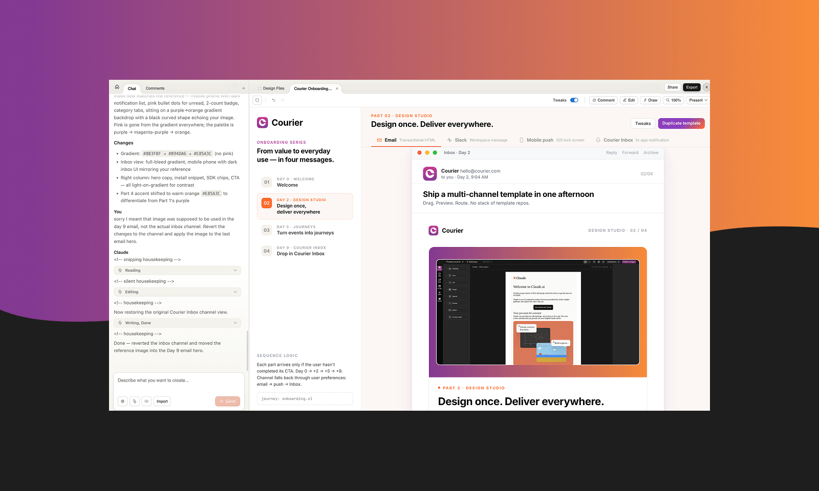 claude design to courier ai