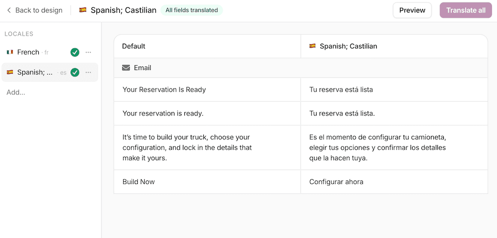 Translations Review Screen - Translations Complete