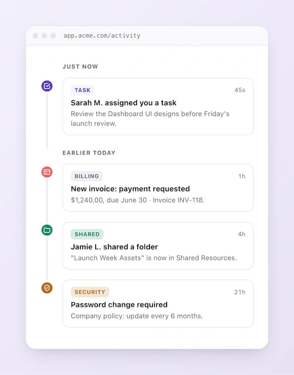 level-3 in app notification center headless full customization