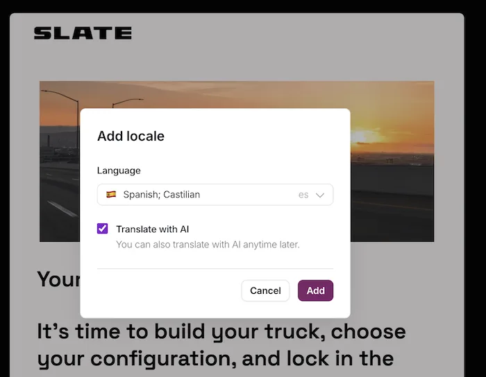 Translate Flow - Language Selected