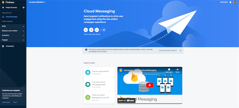Enable Firebase FCM for Vue Notifications
