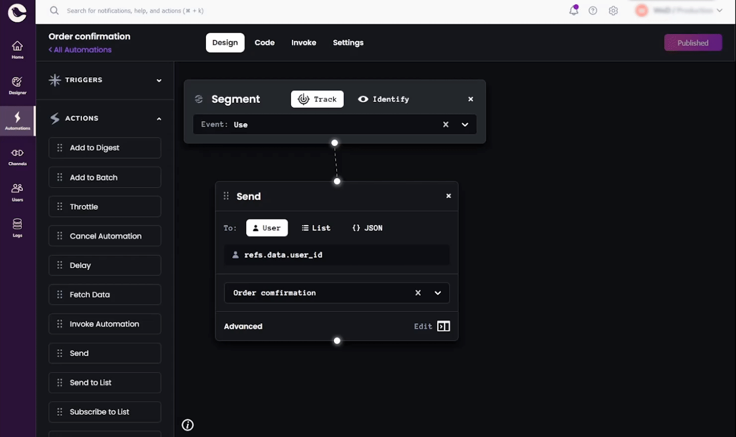 Adding Segment dynamic data to the automation in Courier.