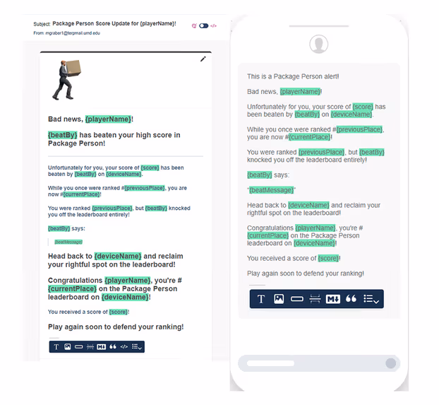 Package Person Email Notifications