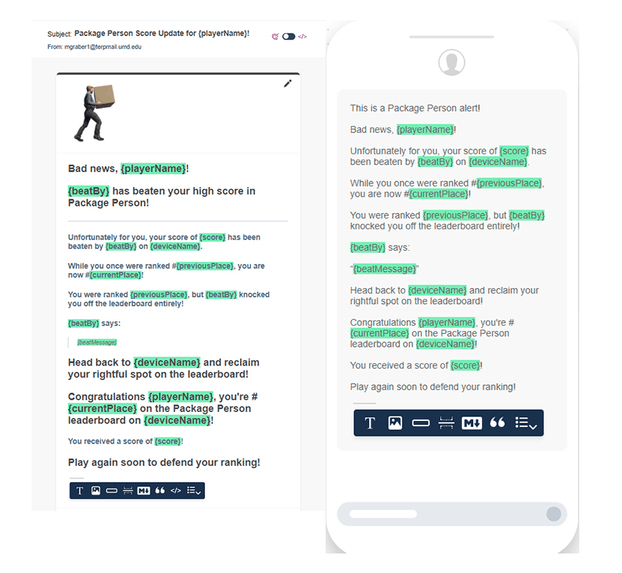 Package Person Email Notifications