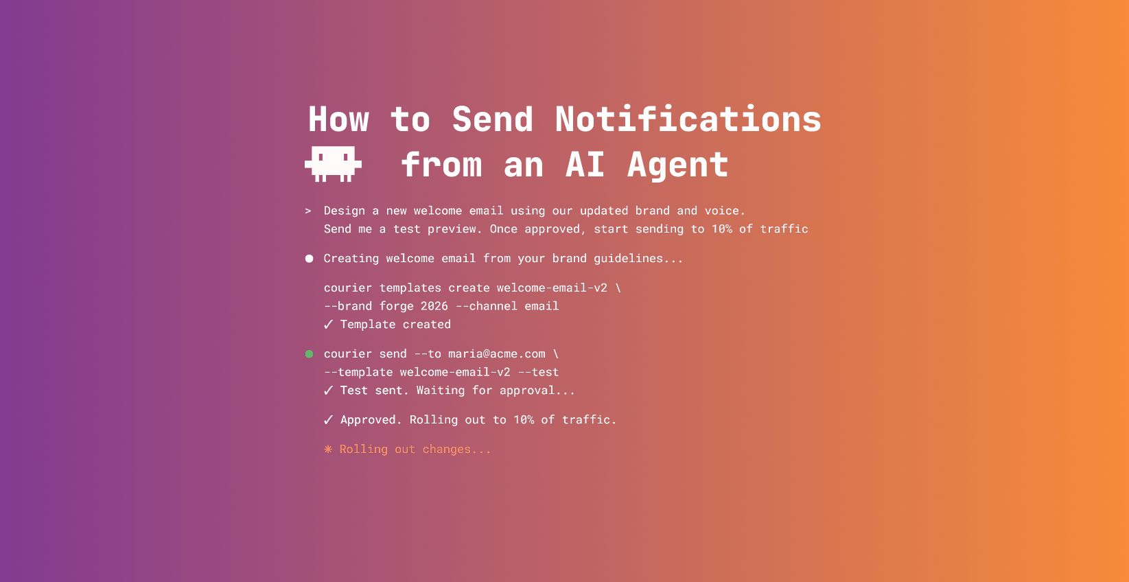 how to send notifications from an ai agent