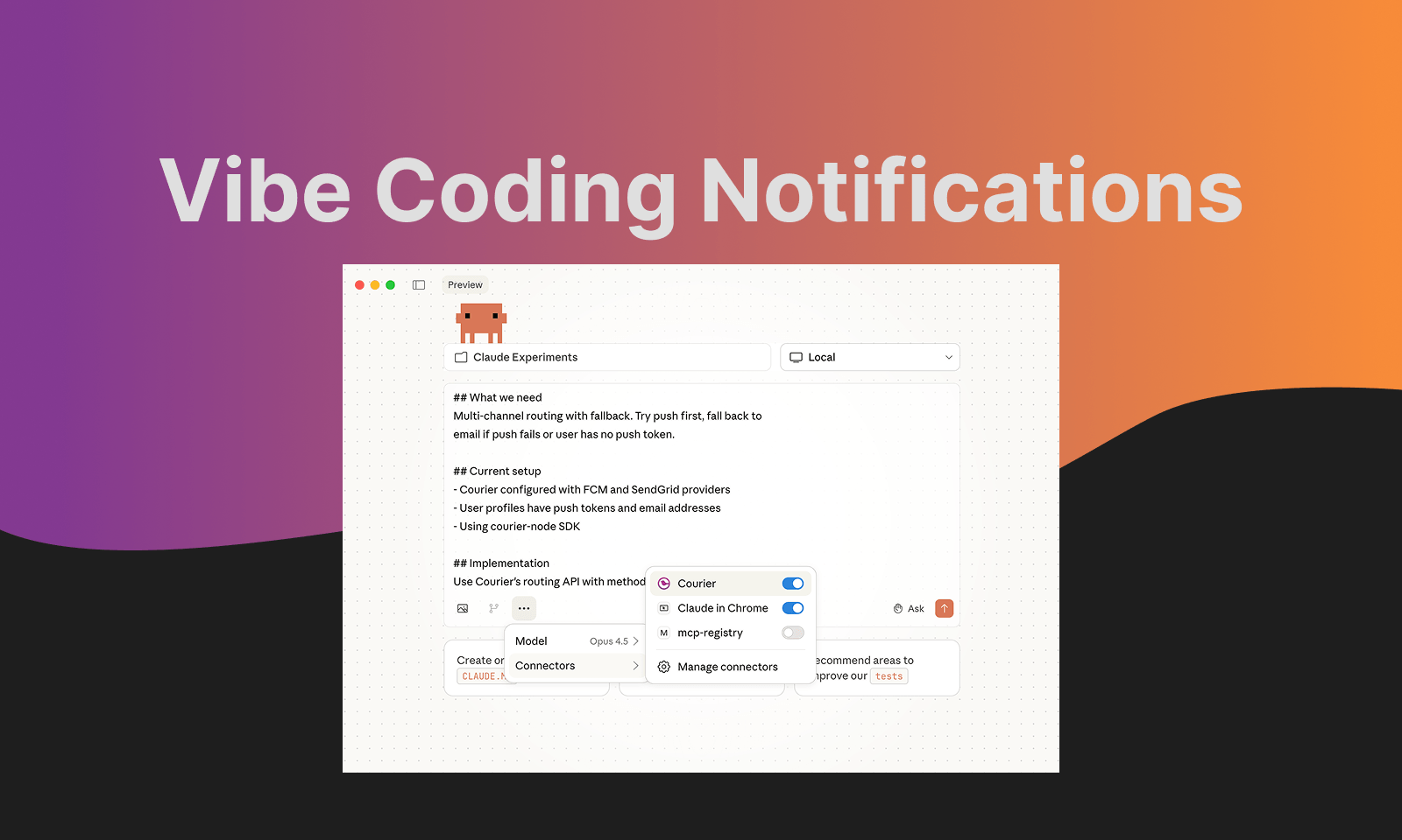 a guide for ai assisted development: Notification infrastructure