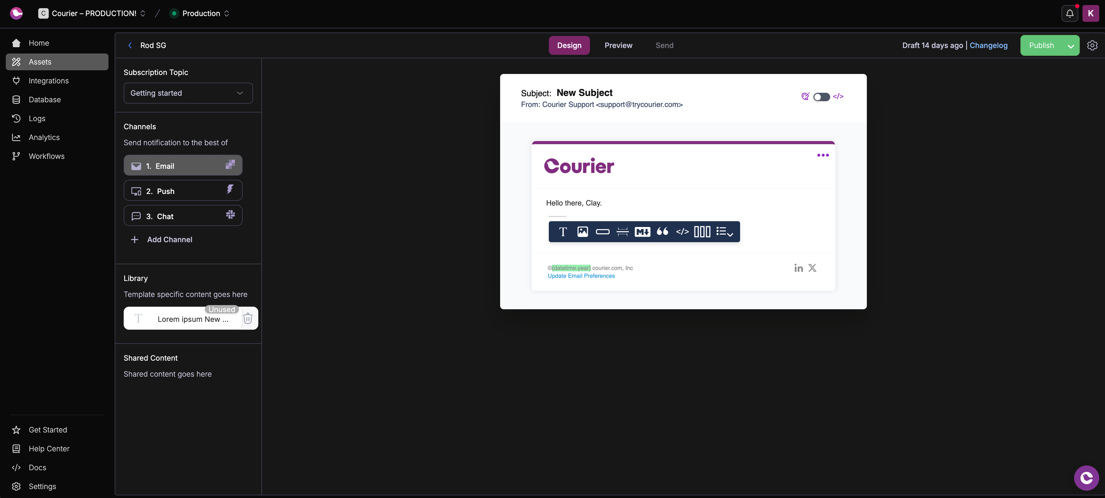 Adding Test Emails via Courier