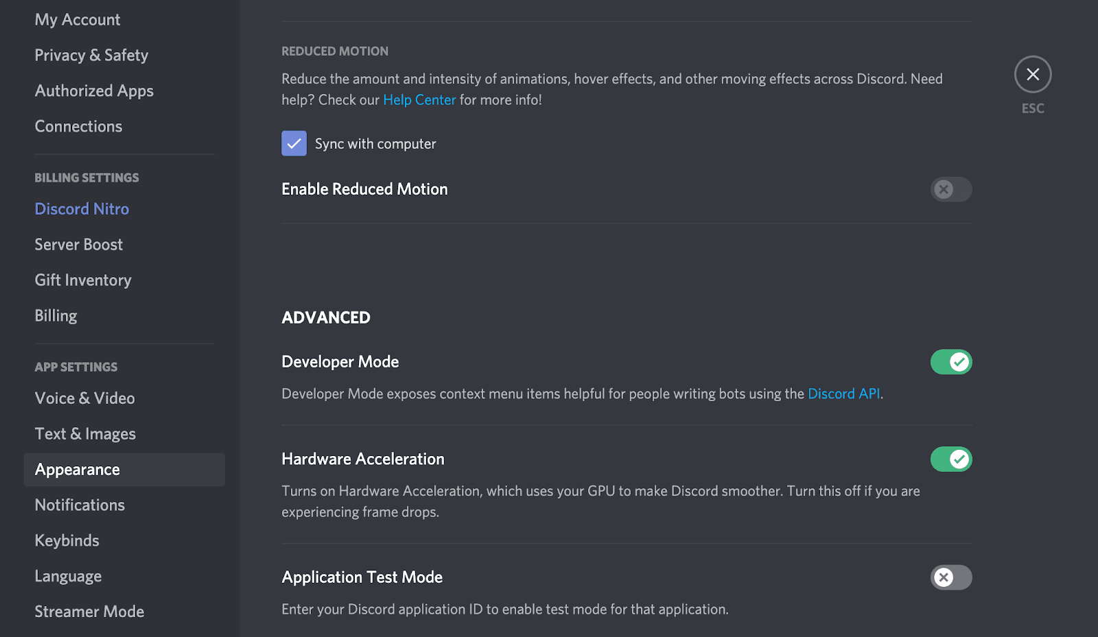 Discord User Settings