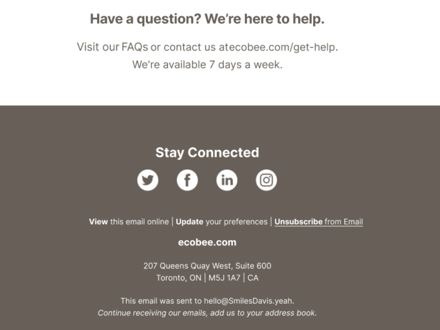 unsubscribe link
