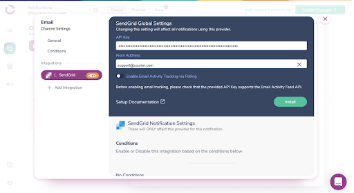 integrate sendgrid in courier ruby app
