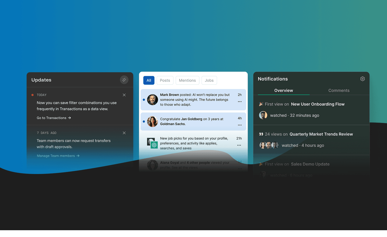 inbox design 3 options