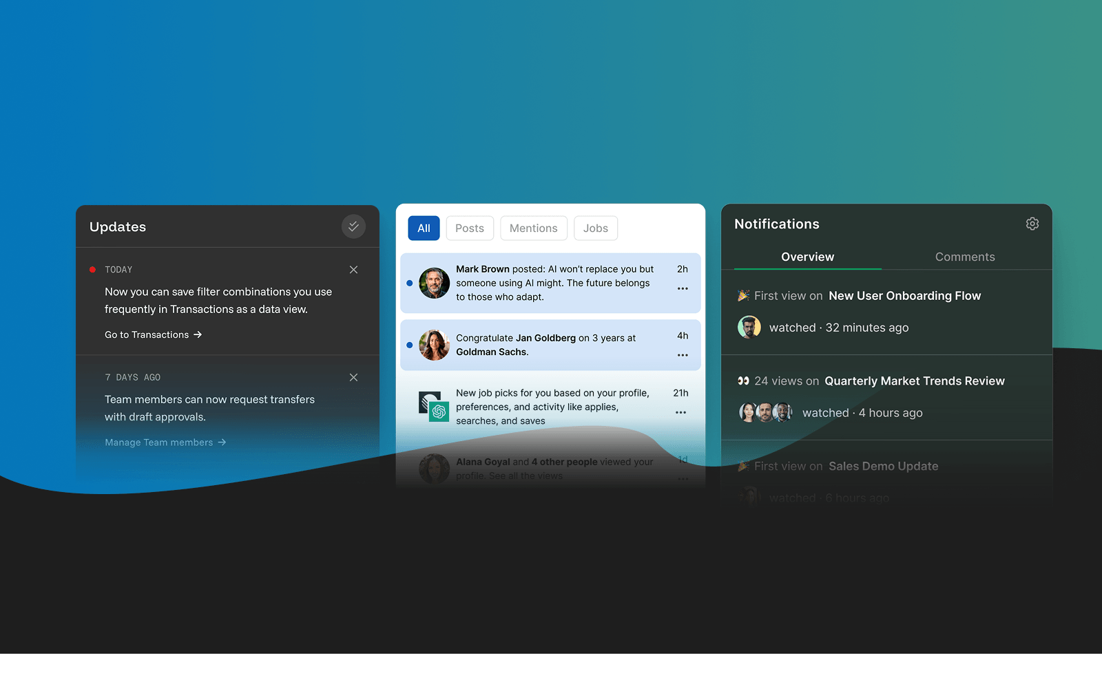 inbox design 3 options