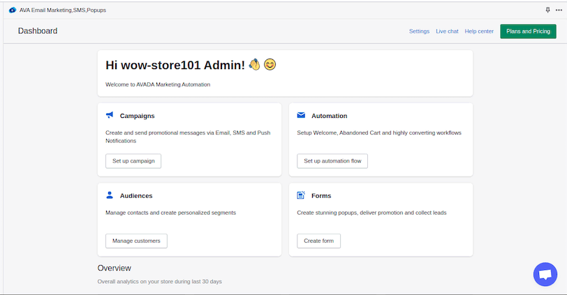Shopify AVA Dashboard