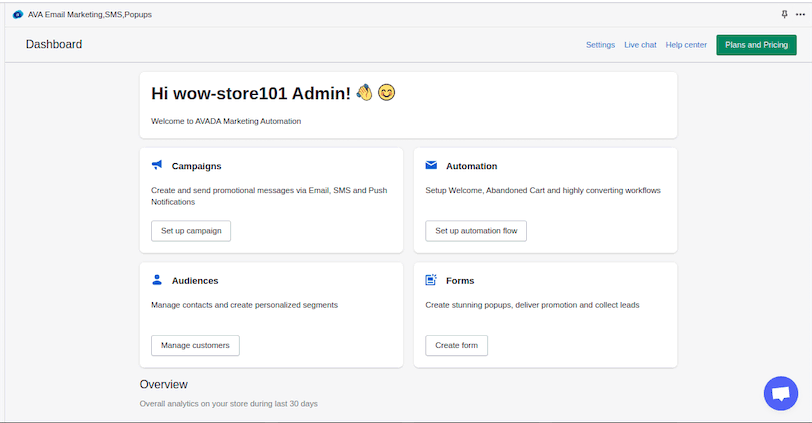 Shopify AVA Dashboard