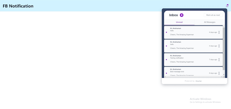 Facebook Like Notification System Unread Notifications