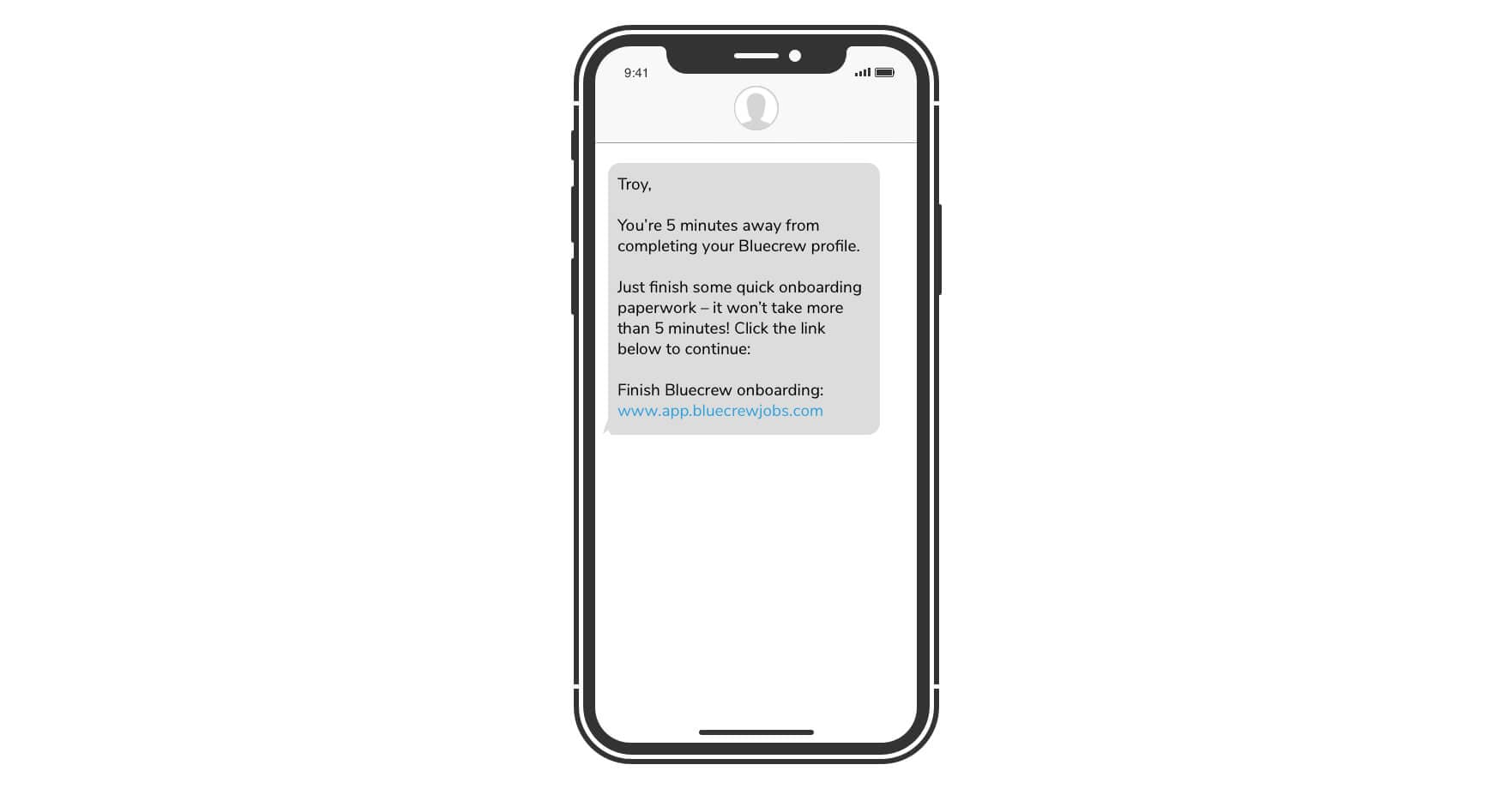 Bluecrew SMS Notification to Workers