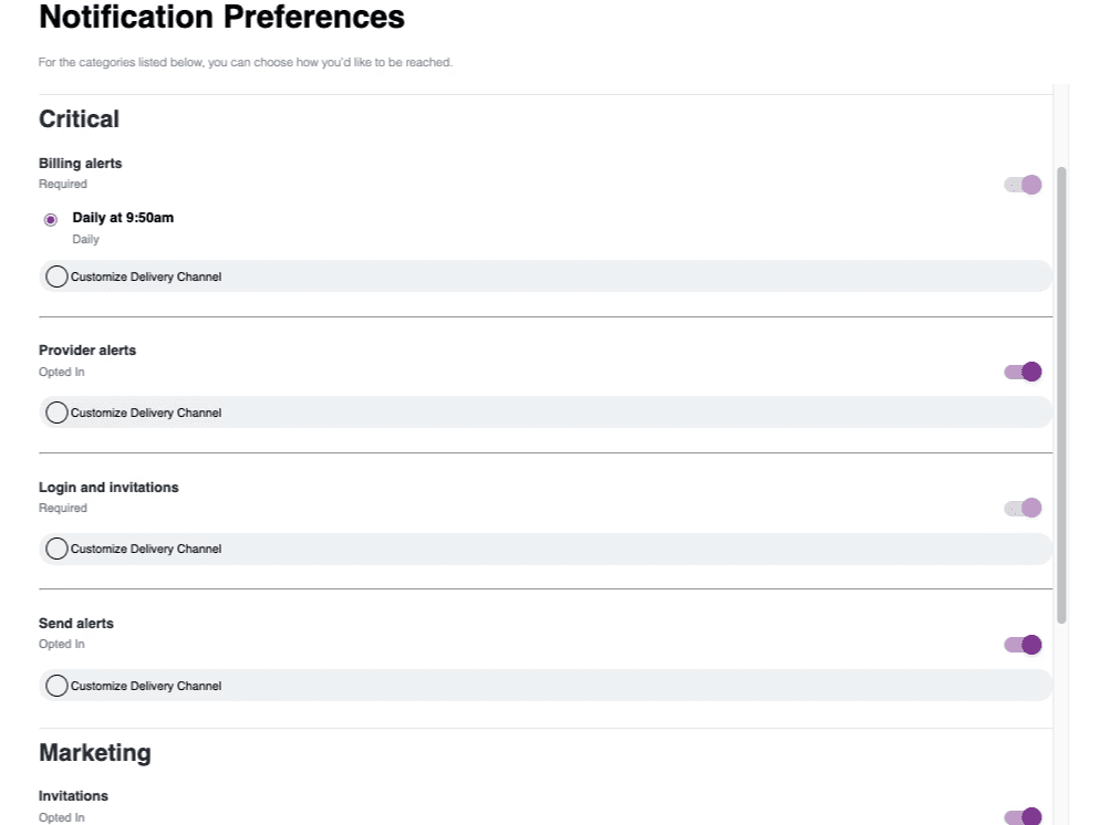 preference management courier