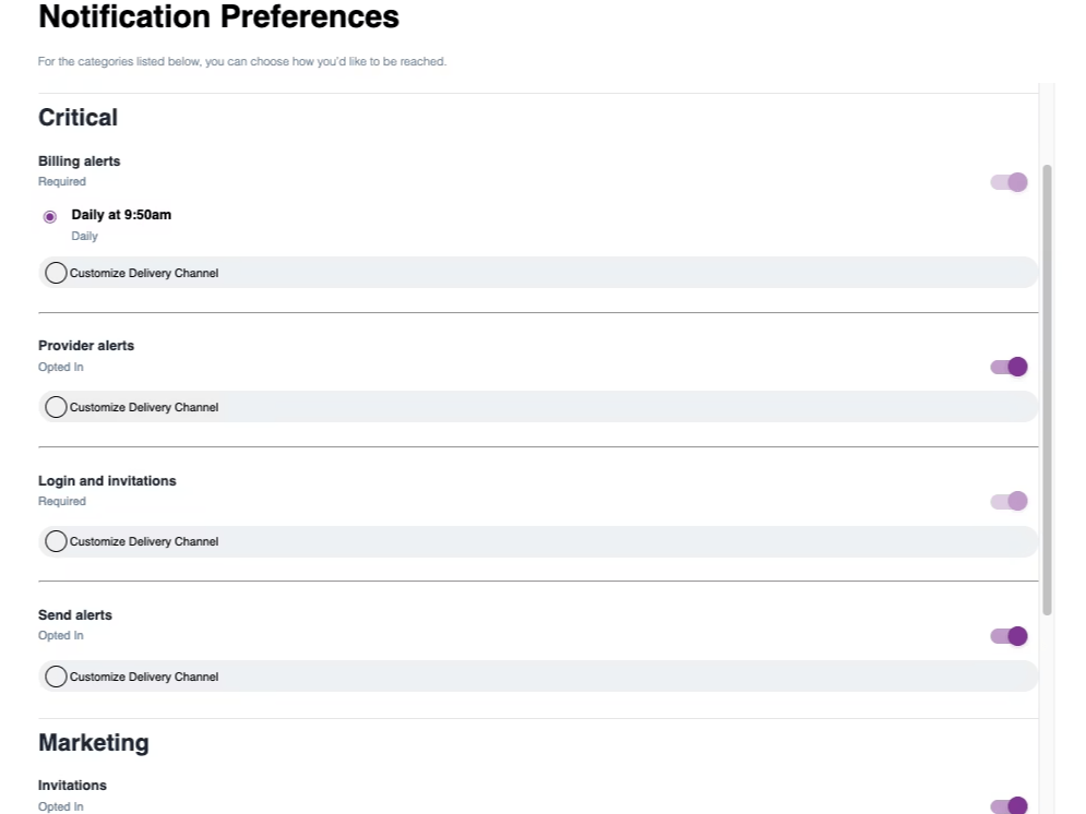 preference management courier