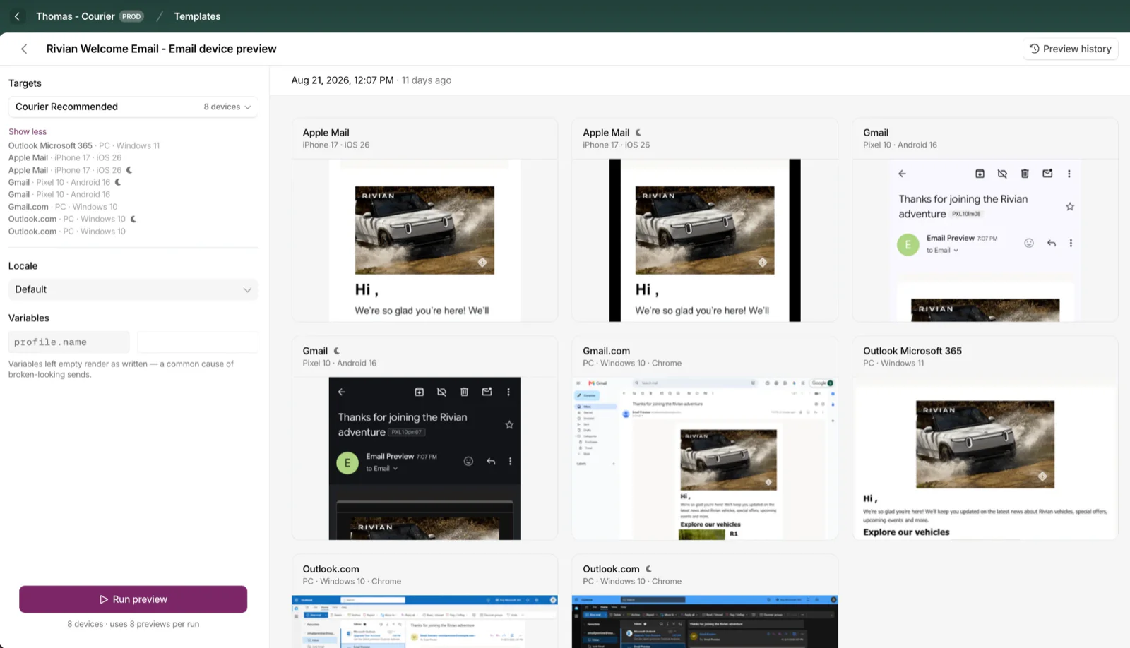 Cross Device Email Preview