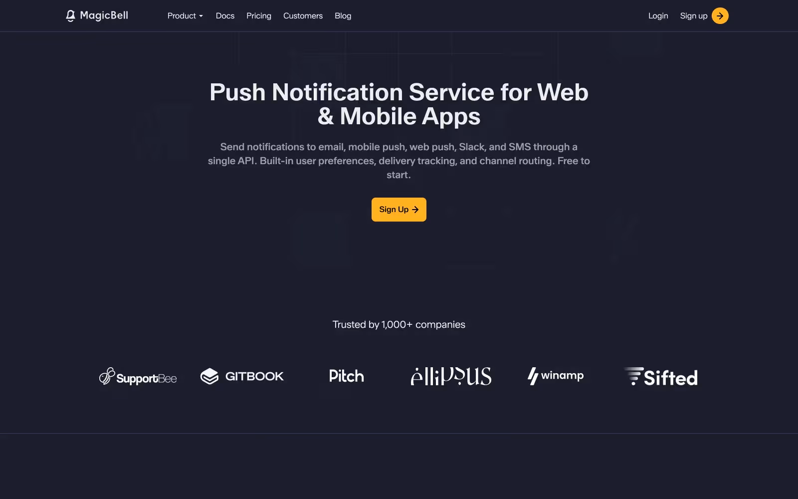 MagicBell homepage