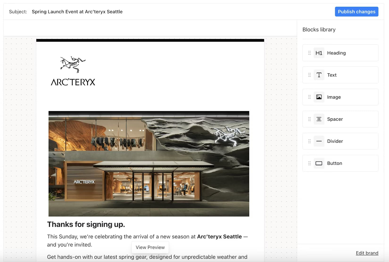 arcteryx email design