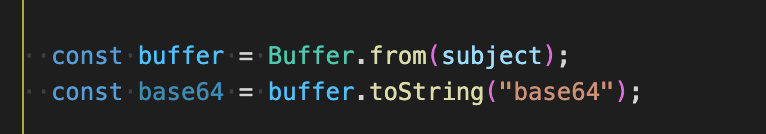 Encoding base64 in Node.js