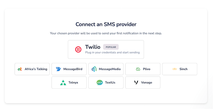 SMS Notification Providers Golang