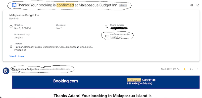 Confirmation Email Notification