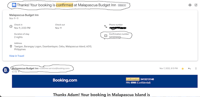 Confirmation Email Notification