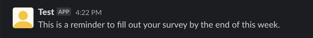Slack message