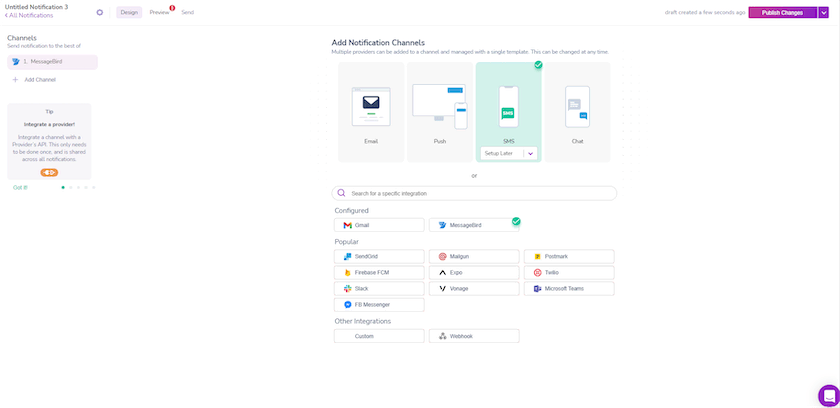 Send SMS Notification