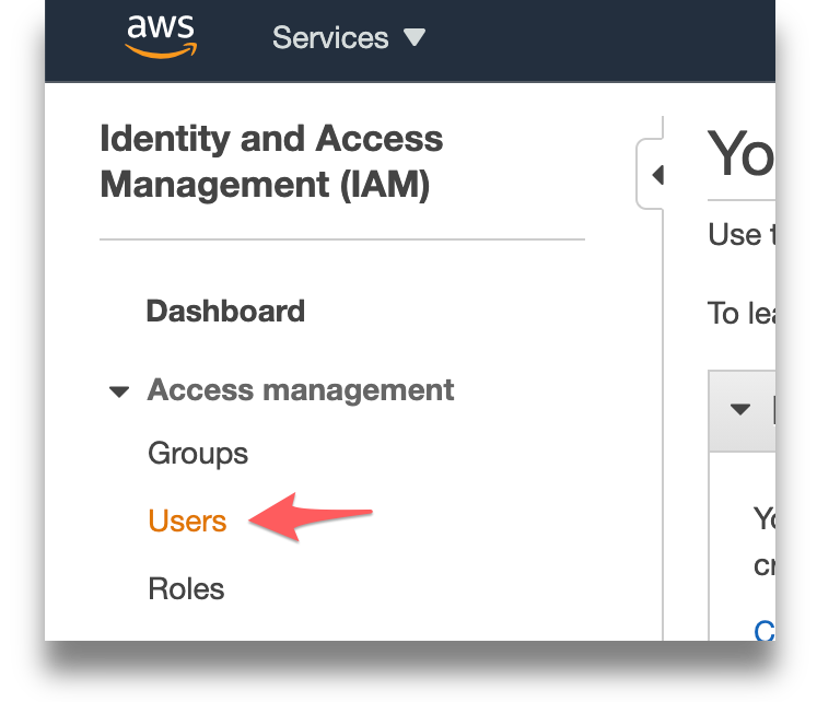 Access Management "Users" menu