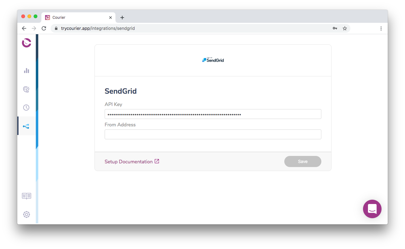 Add a SendGrid API Key to Courier