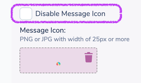 Disable Message Icon